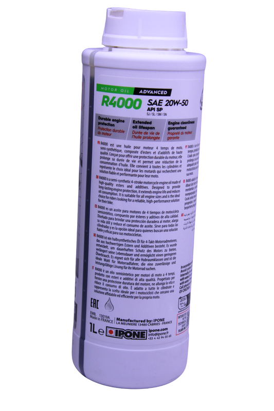 Ipone R4000 RS 4T 20W-50 — Aceite de motor semisintético para moto 1L