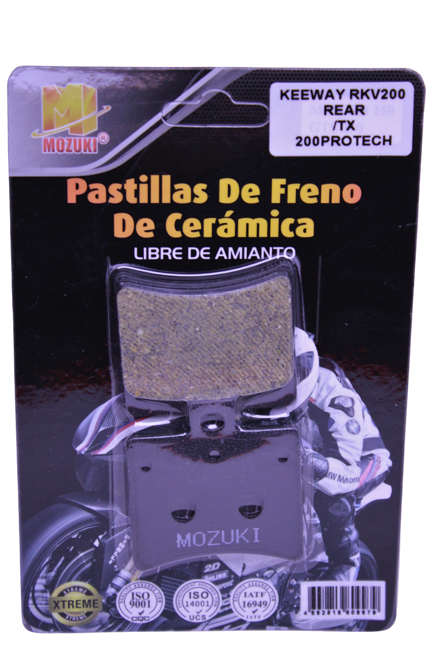 Pastillas de Freno Traseras Mozuki — RKV 200 / RK 200 / TX 200