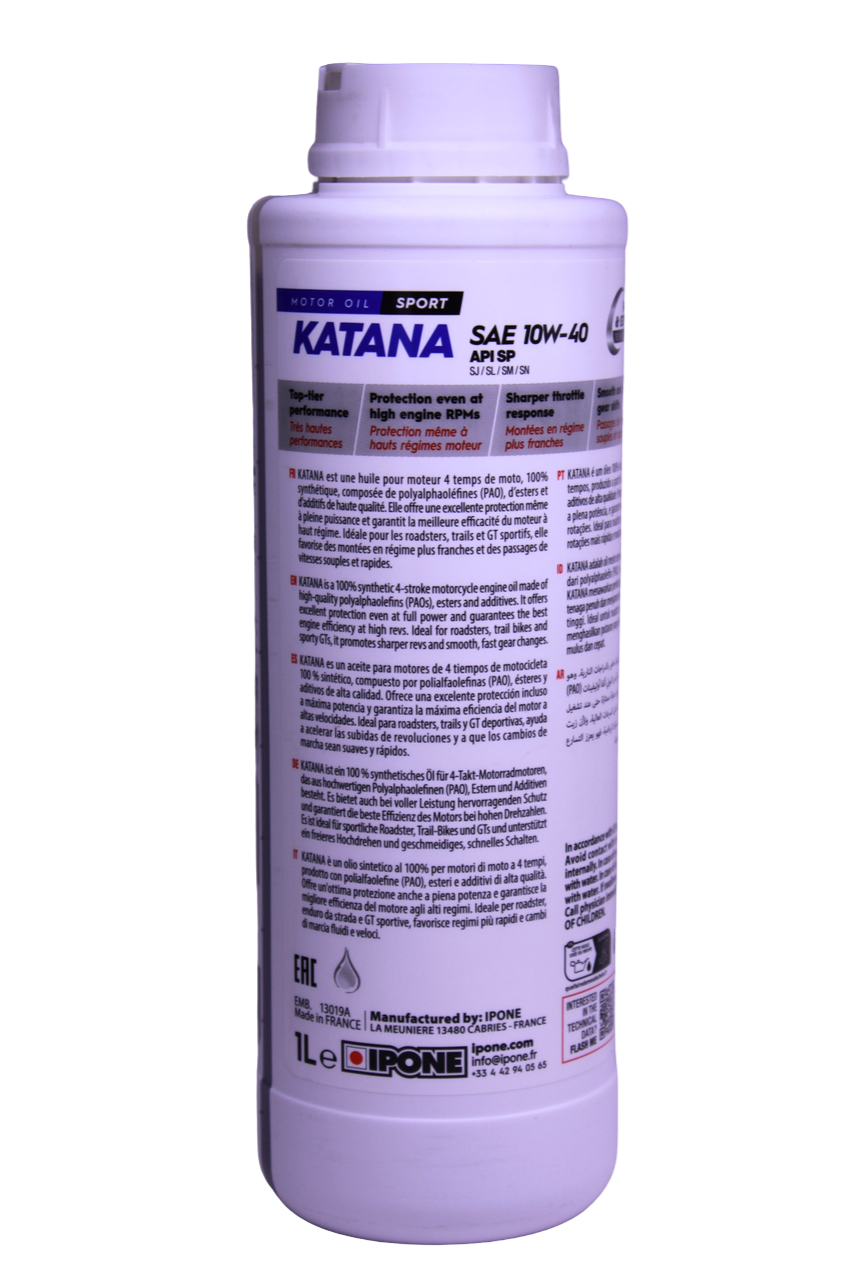 Ipone Katana 4T 10W-40 — Aceite de motor 100% sintético para moto