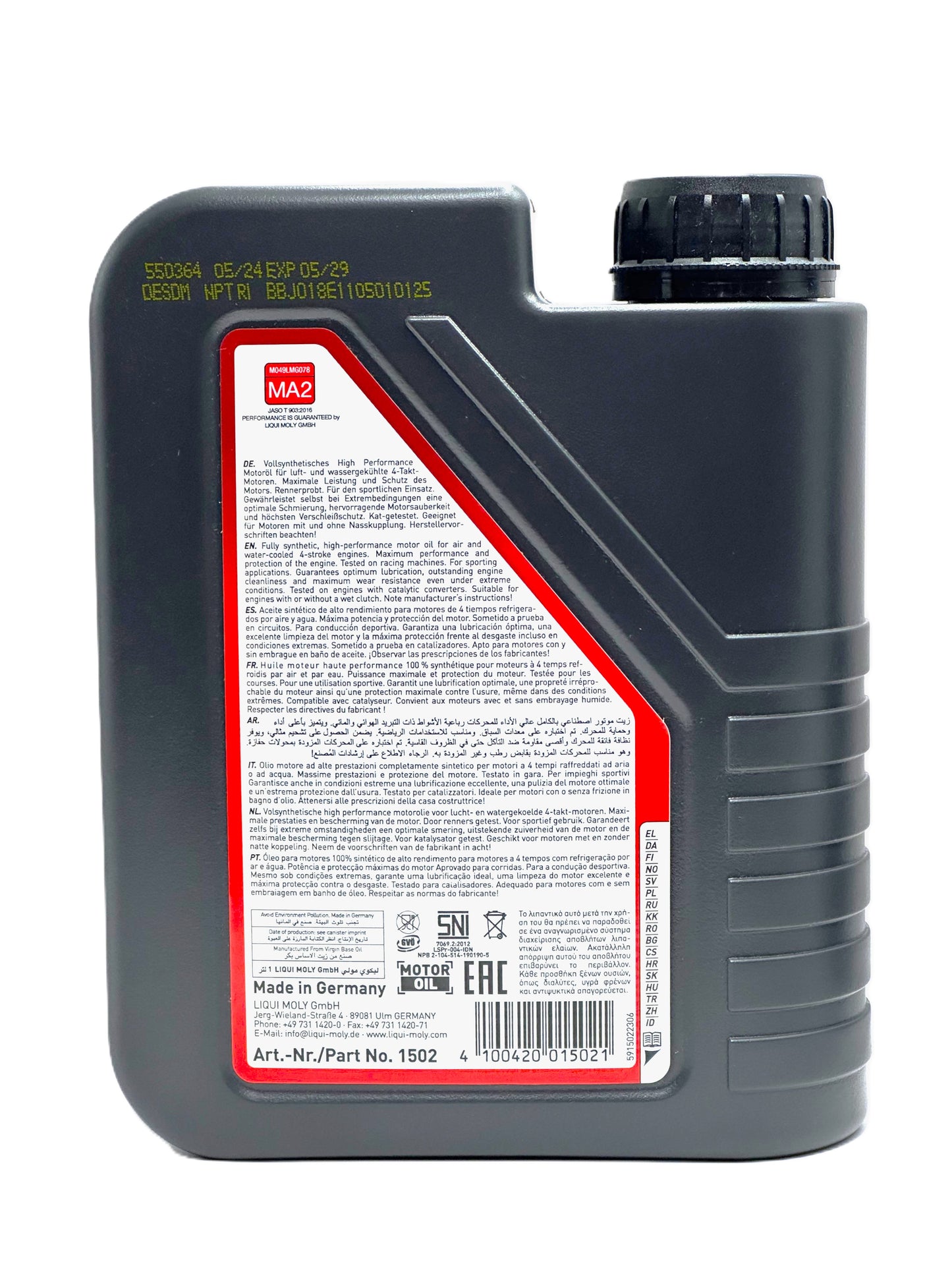 Liqui Moly 4T 10W-50 — Aceite de motor 100% sintético para moto