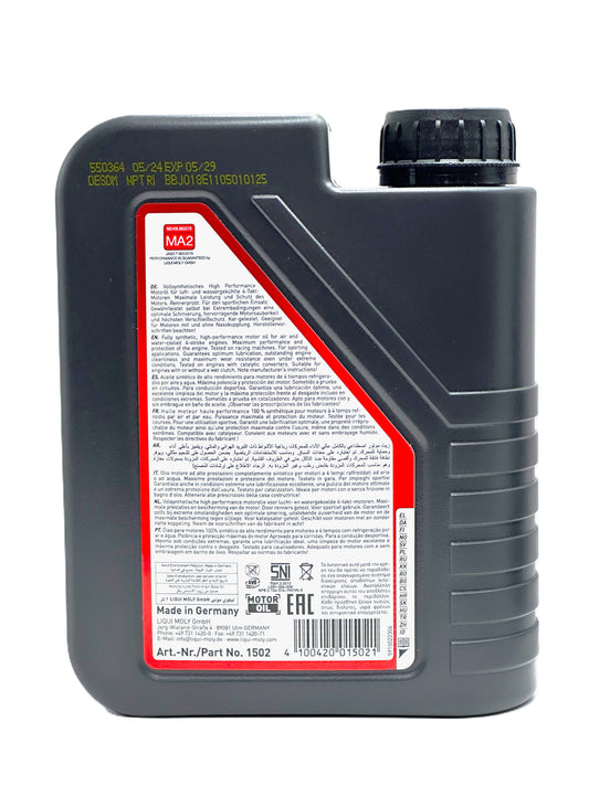 Liqui Moly 4T 10W-50 — Aceite de motor 100% sintético para moto