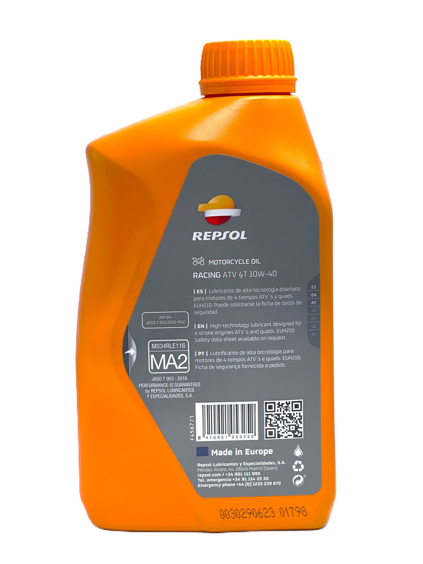 Repsol Moto Racing 4T 10W-40 — Aceite de motor 100% sintético para moto