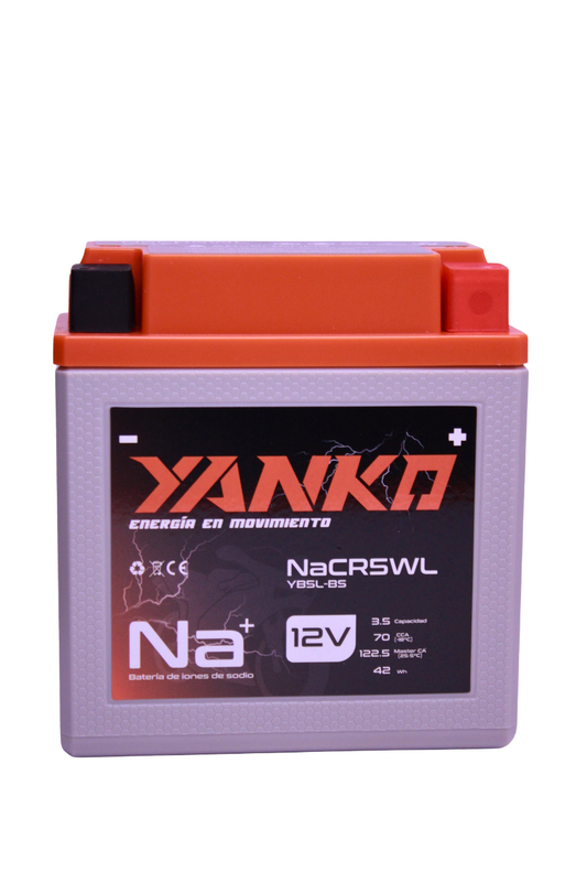 Batería de Sodio Yanko NaCRX5L / YTX5L-BS — Yamaha FZ 2.0 / Honda XR 150 / CBF 150