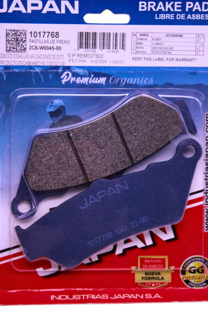 Pastillas de Freno Delanteras — Honda CBR 250 / CFMOTO NK-400 / Yamaha XT-660R / BMW GS