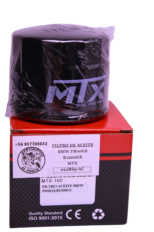 Filtro de Aceite MTX — Compatible con BMW F800 GS y R1200 GS