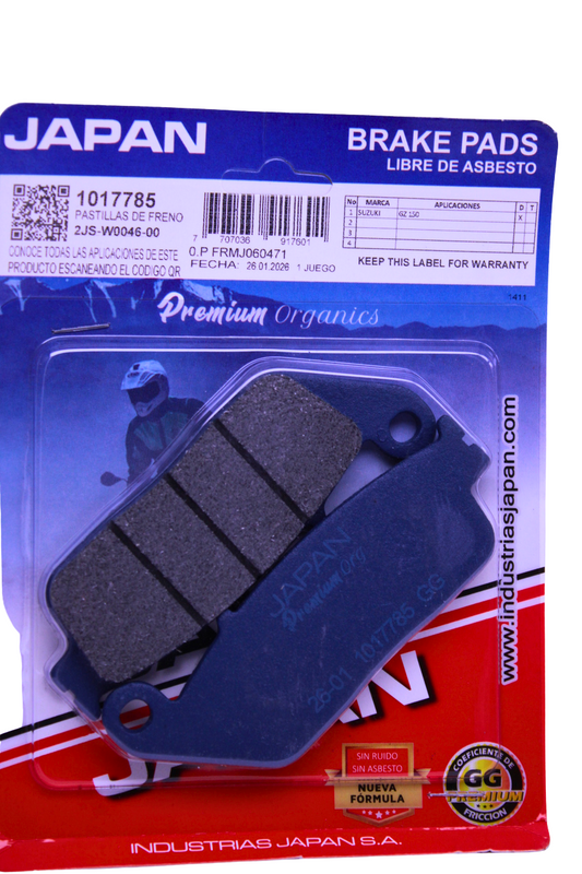 Pastillas de Freno Delanteras Japan — Suzuki GZ 150