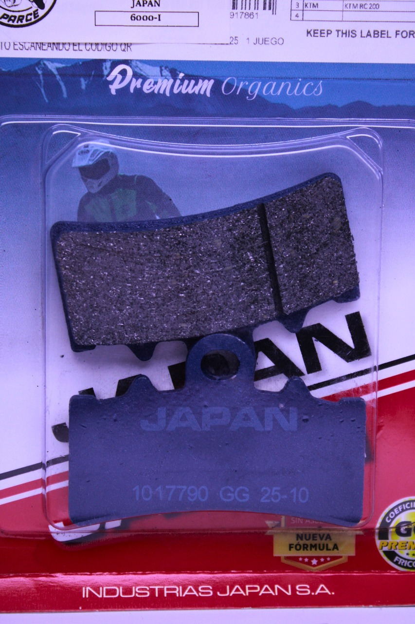 Pastillas de Freno Delanteras Japan — Dominar 250/400 · KTM Duke 200/250/390