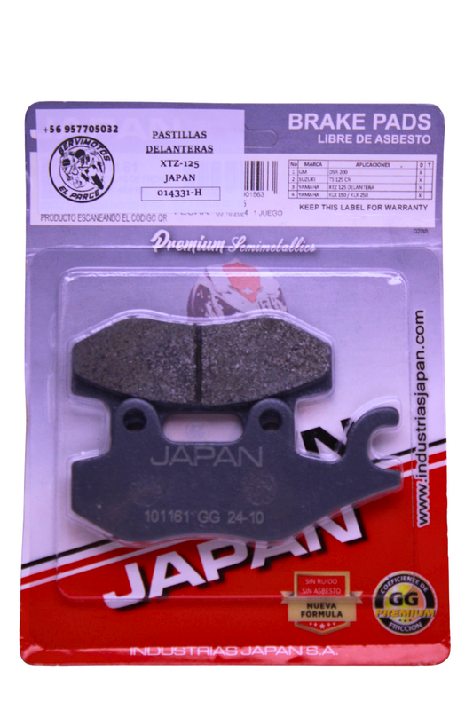 Pastillas de Freno Delanteras Japan — Yamaha XTZ 125