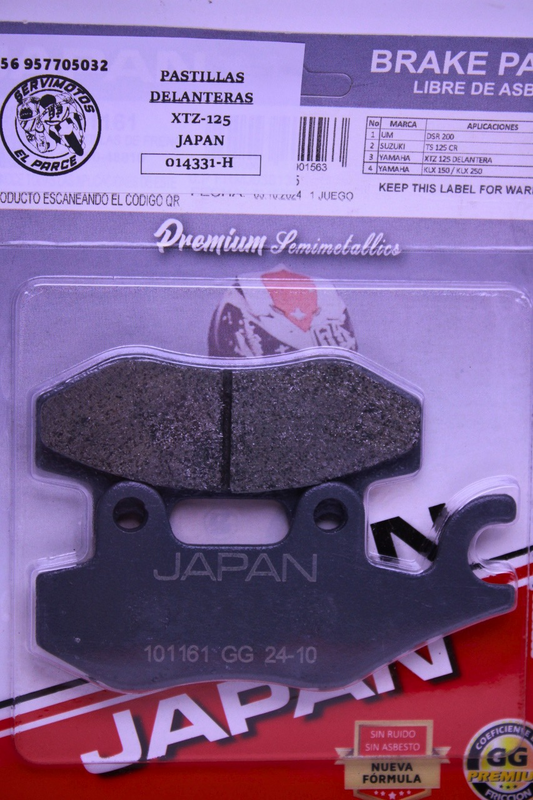 Pastillas de Freno Delanteras Japan — Yamaha XTZ 125