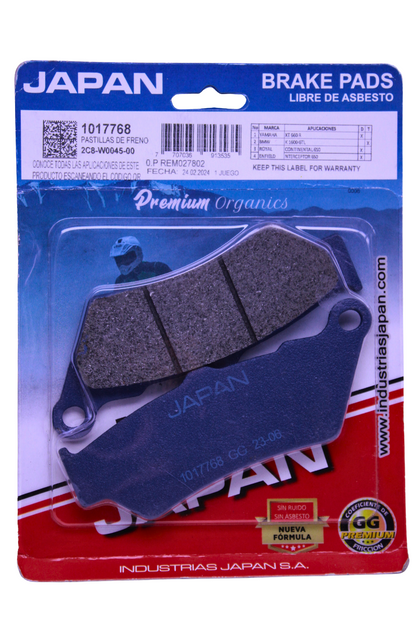 Pastillas de Freno Delanteras — Honda CBR 250 / CFMOTO NK-400 / Yamaha XT-660R / BMW GS