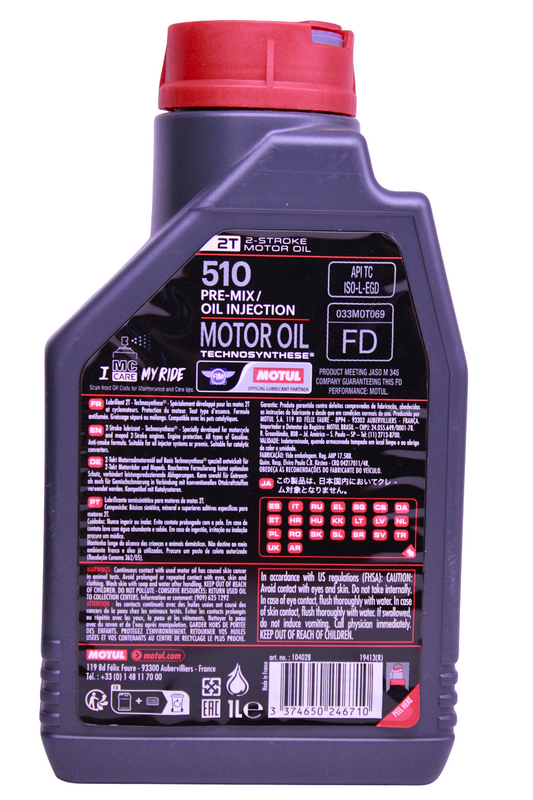 Motul 510 2T — Aceite de motor semisintético para moto 2 tiempos