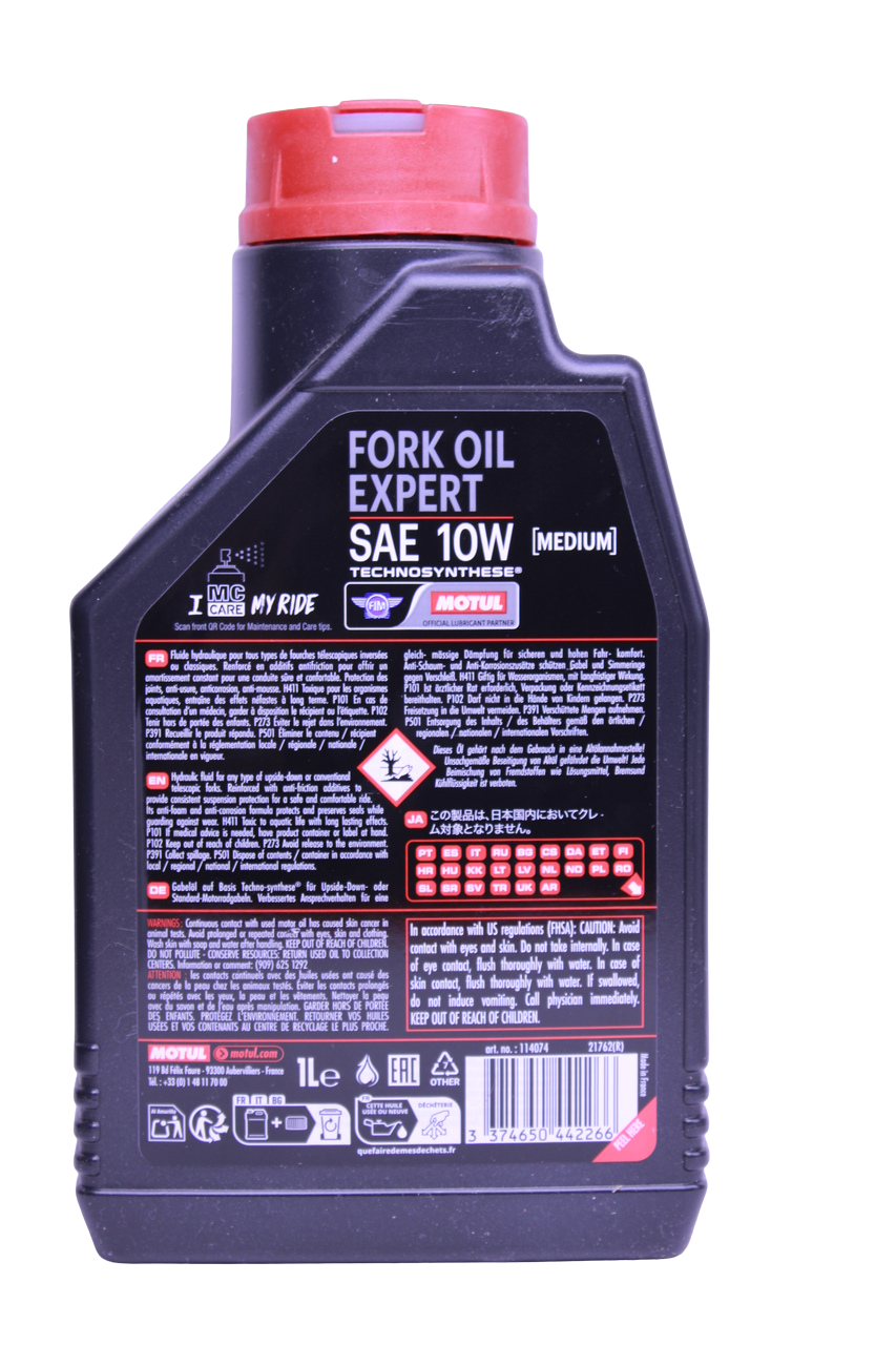 Motul Fork Oil Expert 10W — Aceite para horquillas telescópicas de moto 1L