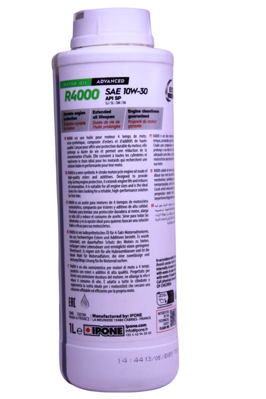 Ipone R4000 RS 4T 10W-30 — Aceite de motor semisintético para moto