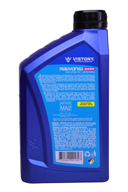Vistony Rayvon 4T 20W-50 — Aceite de motor para moto