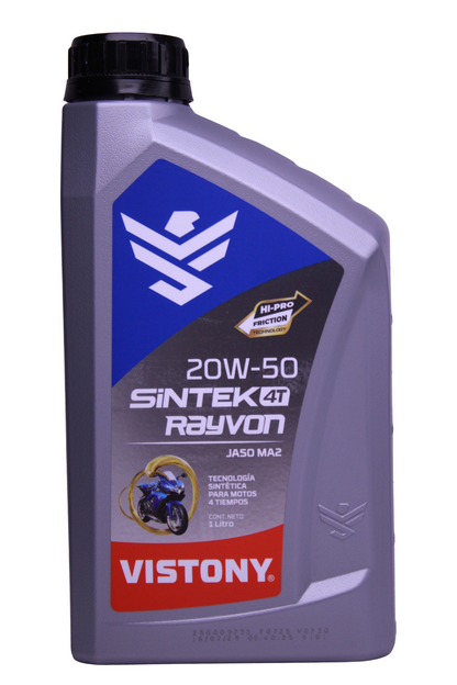 Vistony Sintek Rayvon 4T 20W-50 — Aceite de motor semisintético para moto