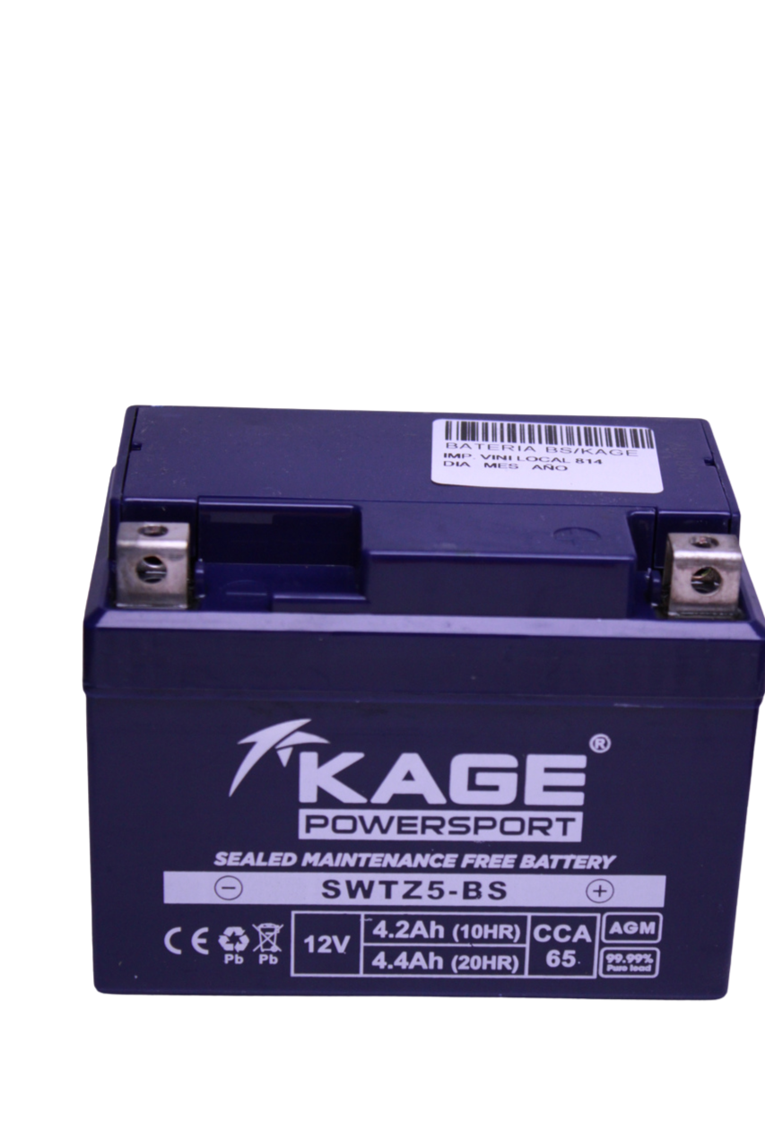Batería Kage PowerSport SWTZ5-BS — Batería sellada sin mantenimiento para moto