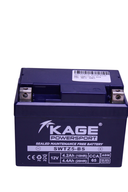 Batería Kage PowerSport SWTZ5-BS — Batería sellada sin mantenimiento para moto