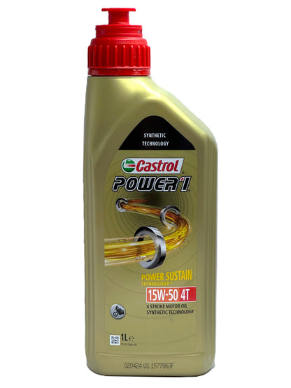 Castrol Power 1 4T 15W-50 — Aceite de motor 100% sintético para moto