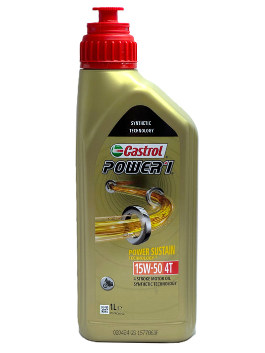 Castrol Power 1 4T 15W-50 — Aceite de motor 100% sintético para moto