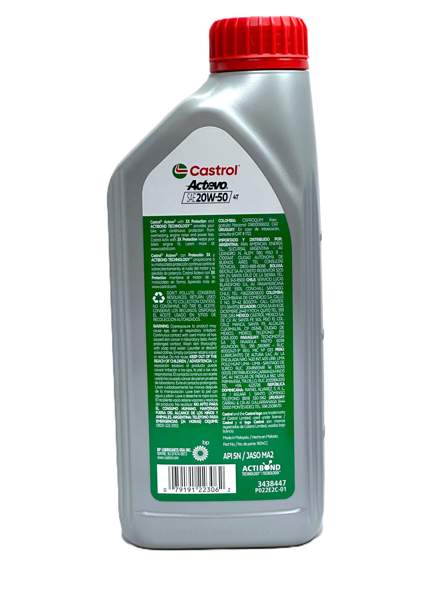 Castrol Power 1 4T 20W-50 — Aceite de motor semisintético para moto