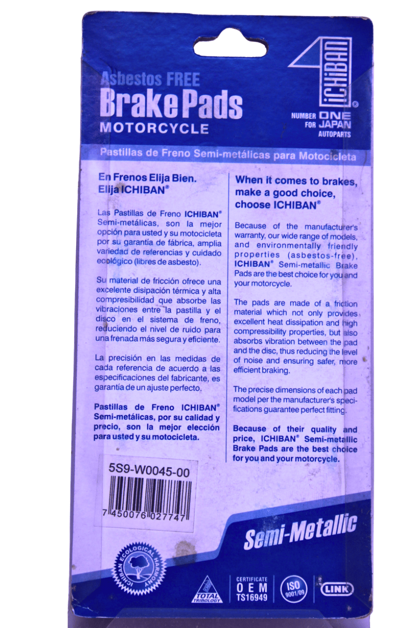 Pastillas de Freno Delanteras — Yamaha BWS 125