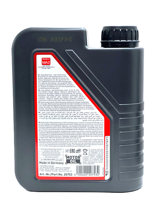 Liqui Moly 4T 10W-40 — Aceite de motor 100% sintético para moto