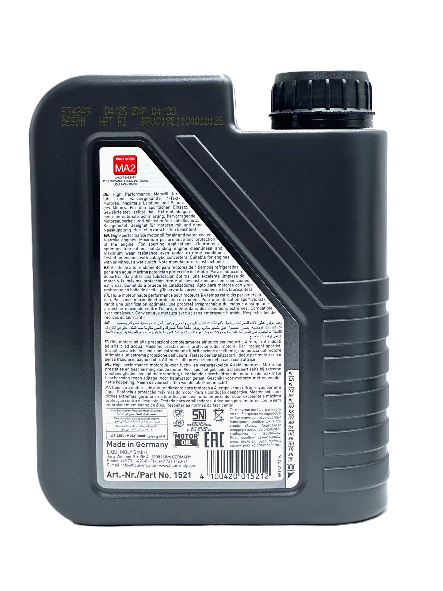 Liqui Moly 4T 10W-40 — Aceite de motor semisintético para moto