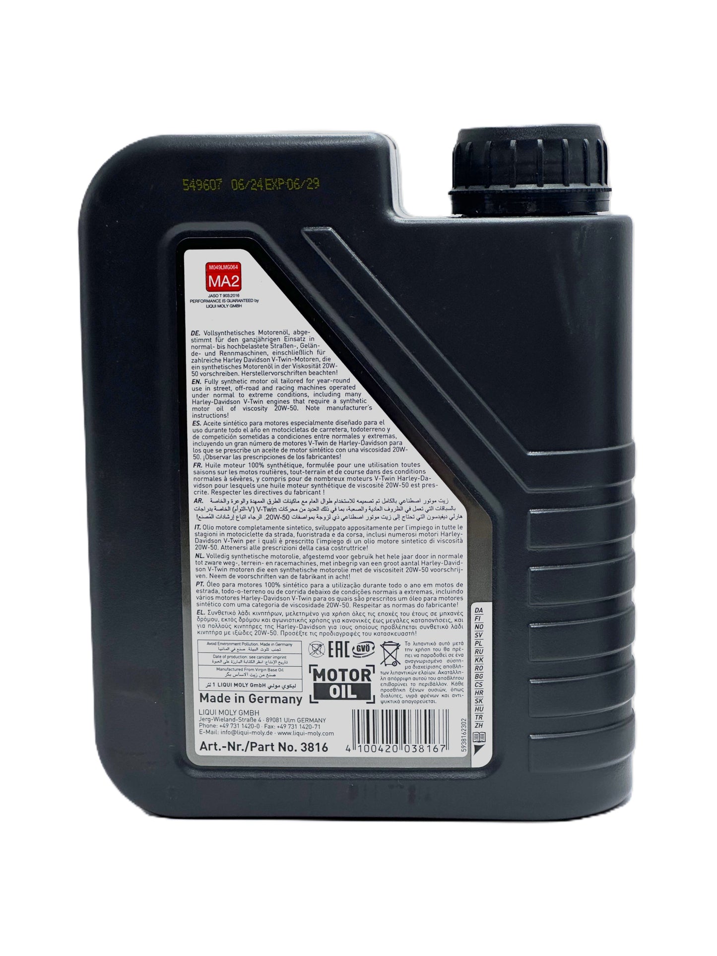 Liqui Moly 4T 20W-50 — Aceite de motor 100% sintético para moto