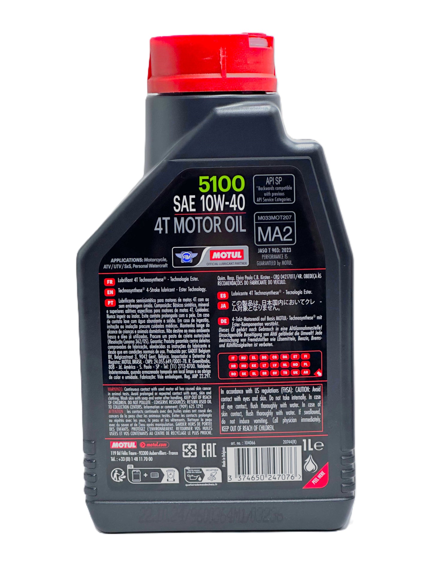 ACEITE MOTUL 10W40 5100 SEMI SINTETICO 1L