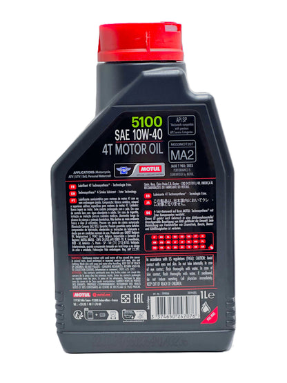 ACEITE MOTUL 10W40 5100 SEMI SINTETICO 1L