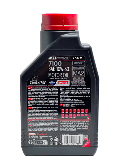 Motul 7100 4T 10W-50 — Aceite de motor 100% sintético para moto