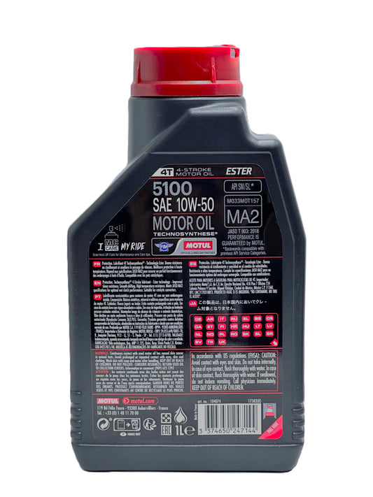 Motul 5100 4T 10W-50 — Aceite de motor semisintético para moto