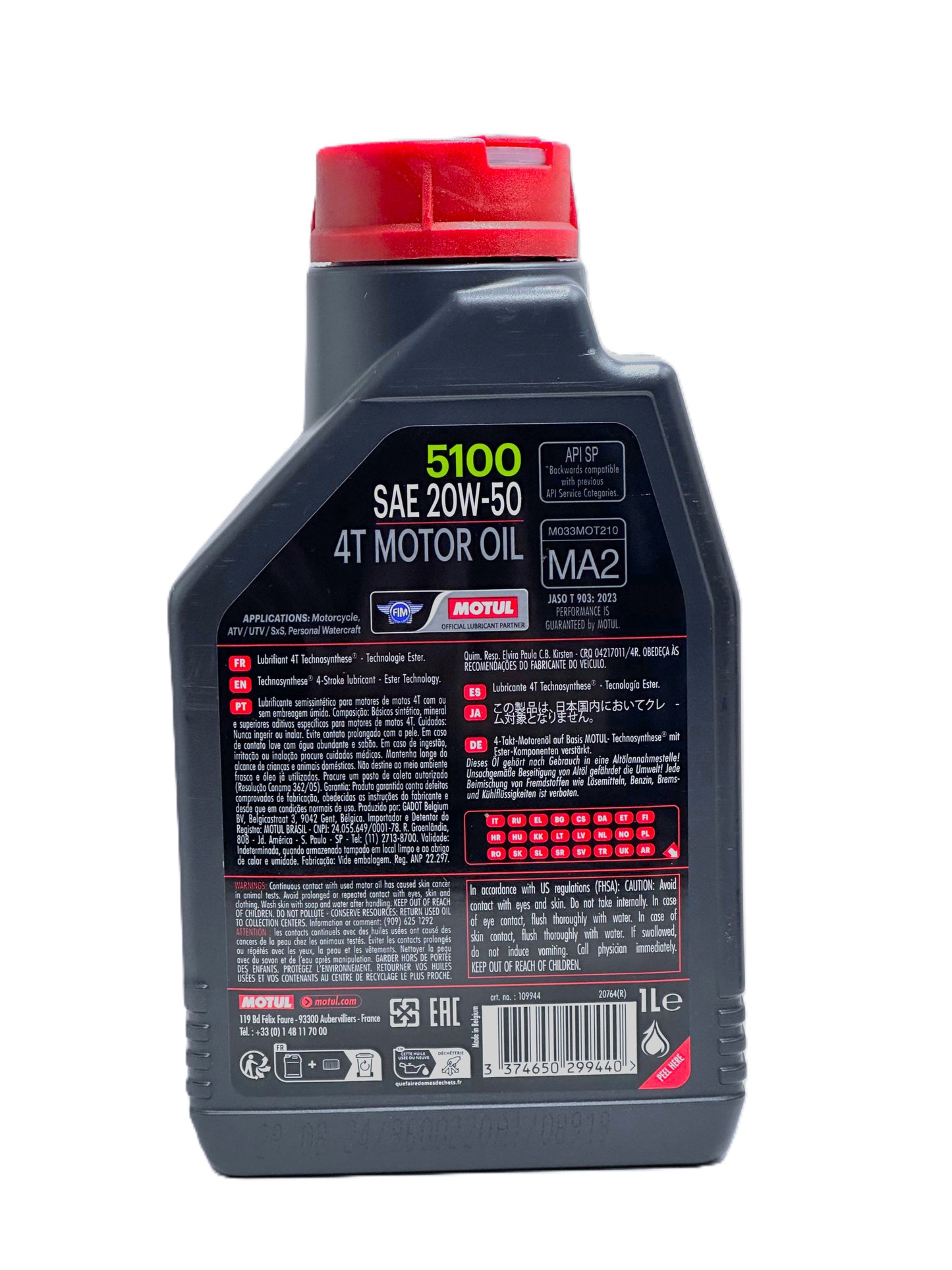 ACEITE MOTUL 20W50 5100 SEMI SINTETICO