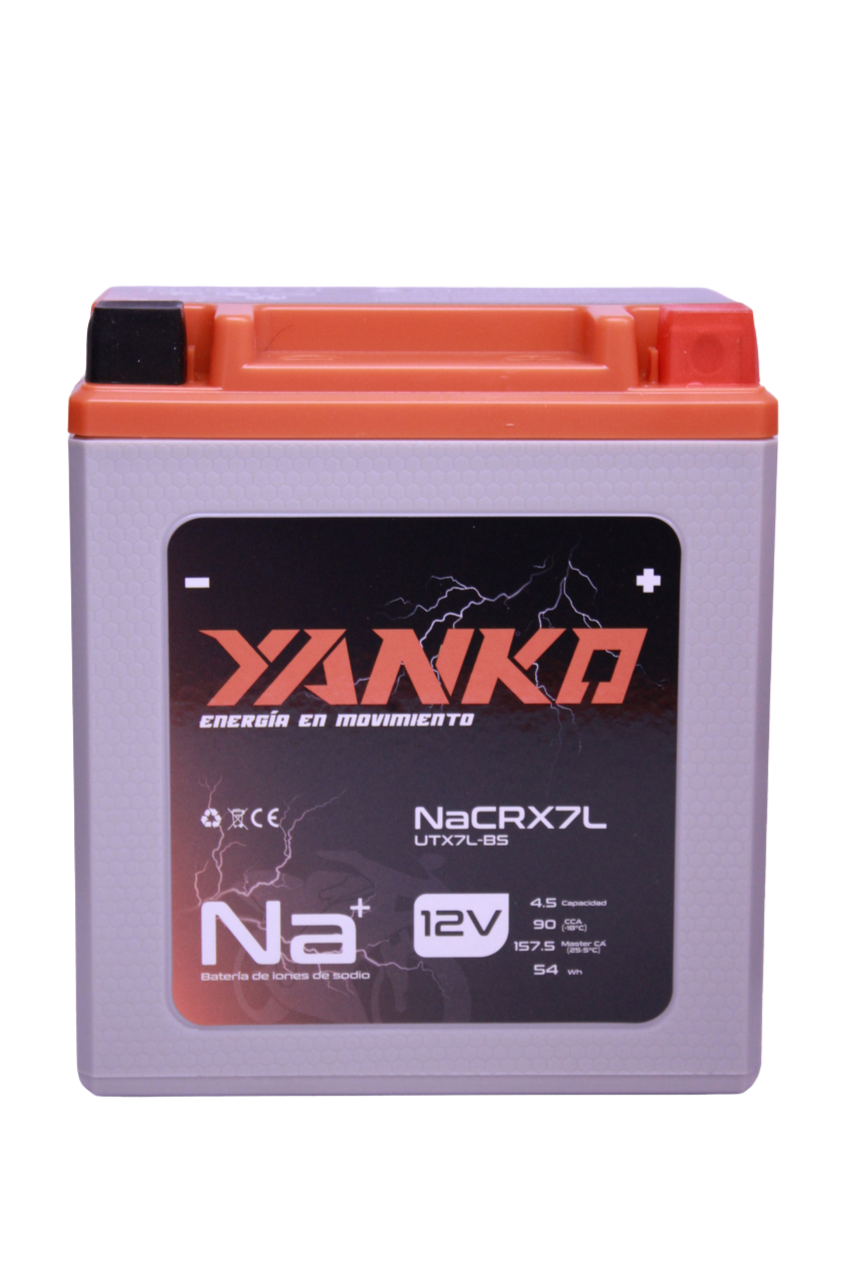 Batería de Sodio Yanko NaCRX7L / UTX7L-BS / YTX7L-BS — Para moto